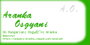 aranka osgyani business card